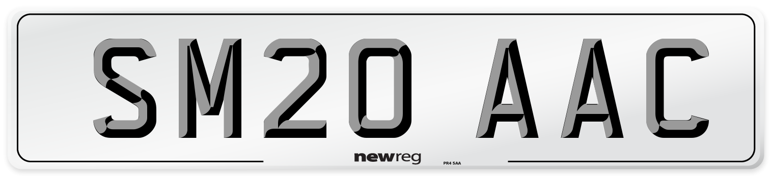 SM20 AAC Number Plate from New Reg